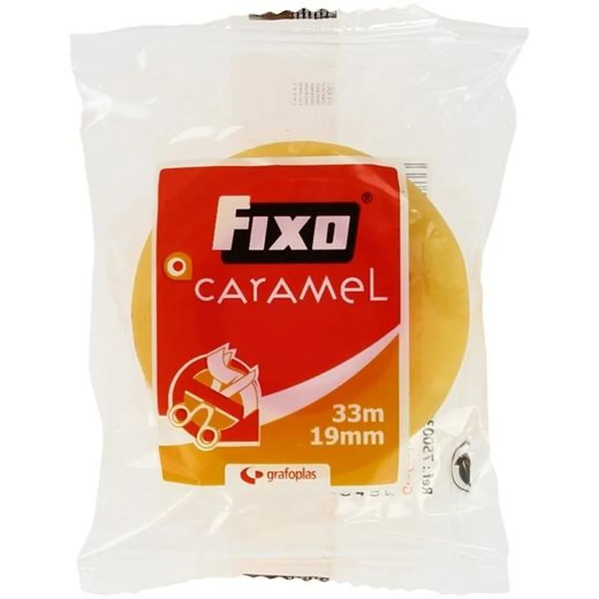 Cinta Adhesiva Fixo Caramel Transparente 19 mm x 33 m (20 Unidades)