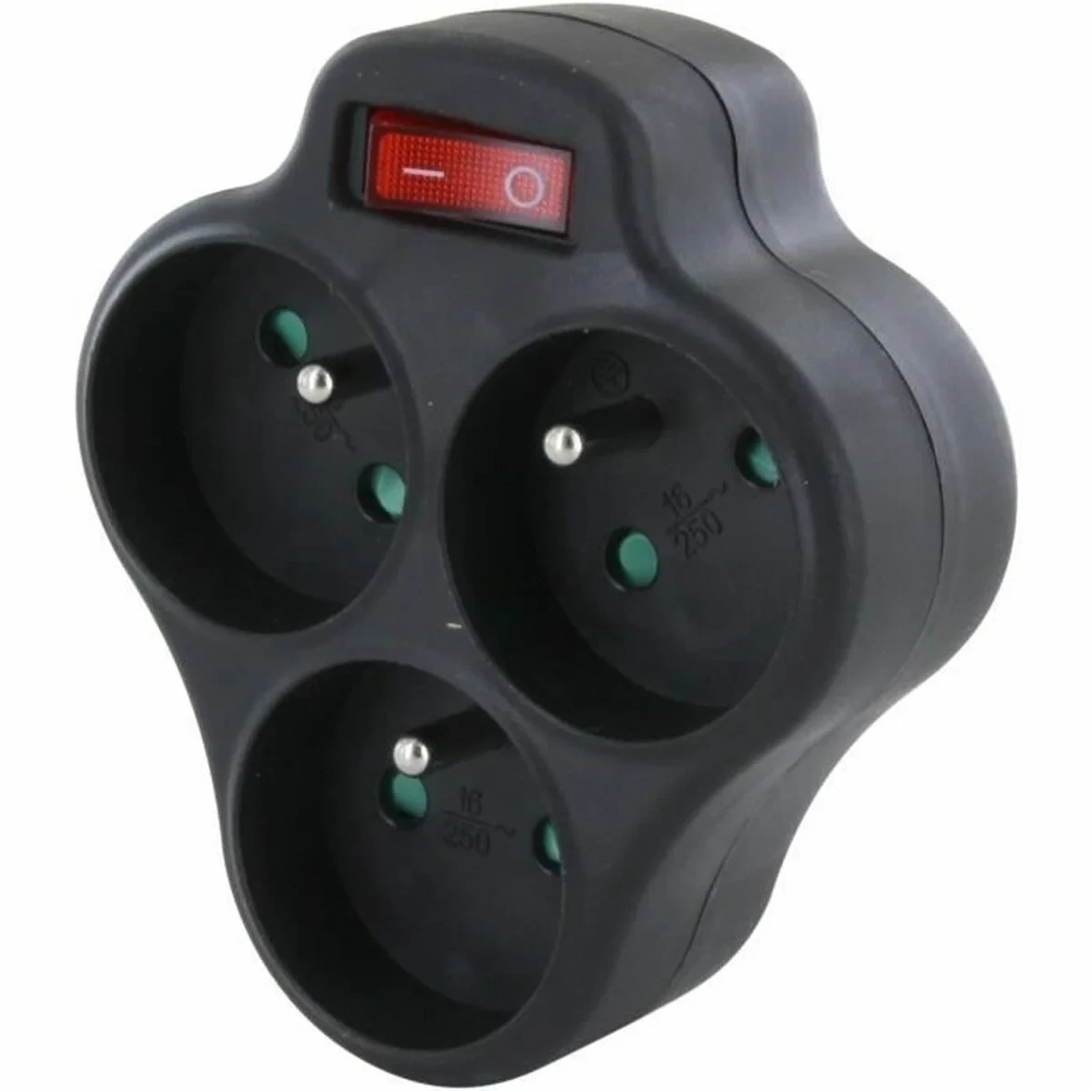 Regleta Enchufes 3 Tomas con Interruptor Chacon Dominó 3x16A