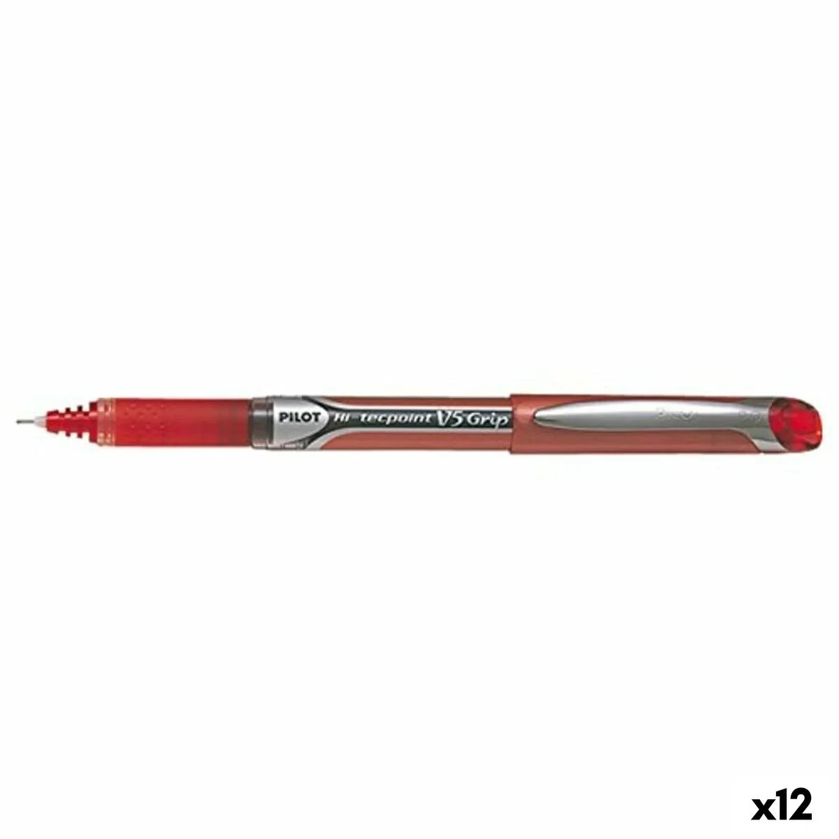 Boligrafo de tinta líquida Pilot V-5 GRIP HI-TECPOINT Rojo 0,5 mm (12 Unidades)