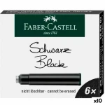 Recambio de tinta para pluma Faber-Castell Negro 6 Piezas (10 Unidades)
