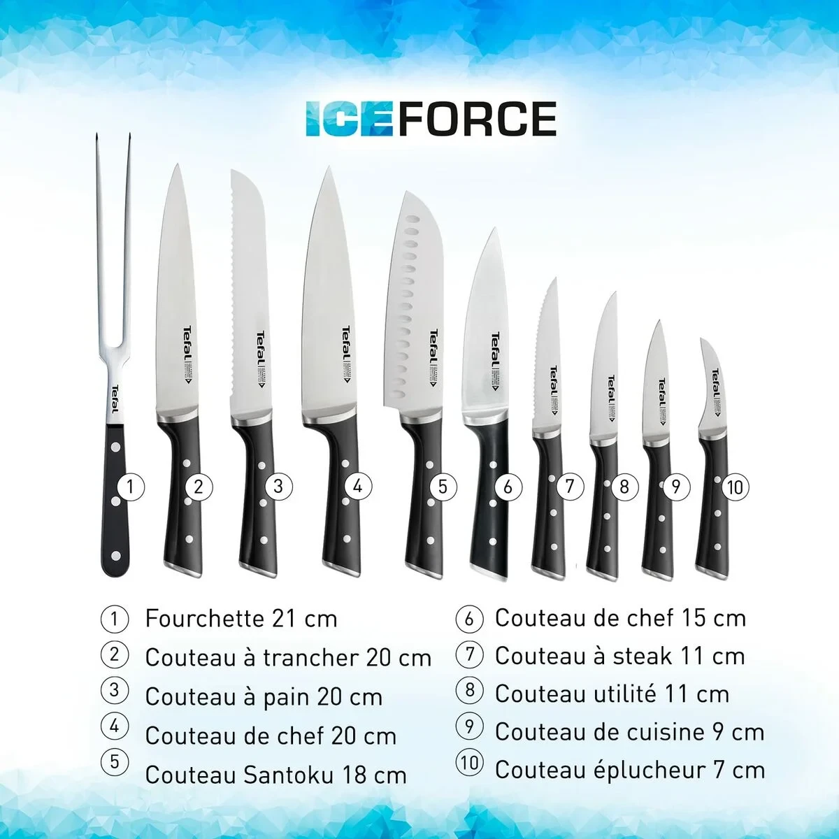 Cuchillo de Cocina Tefal K23203 Negro 7" Acero Inoxidable Plástico 15 cm