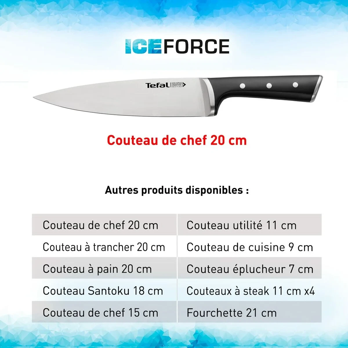 Cuchillo de Cocina Tefal K23207 Negro 7" Acero Inoxidable 20 cm