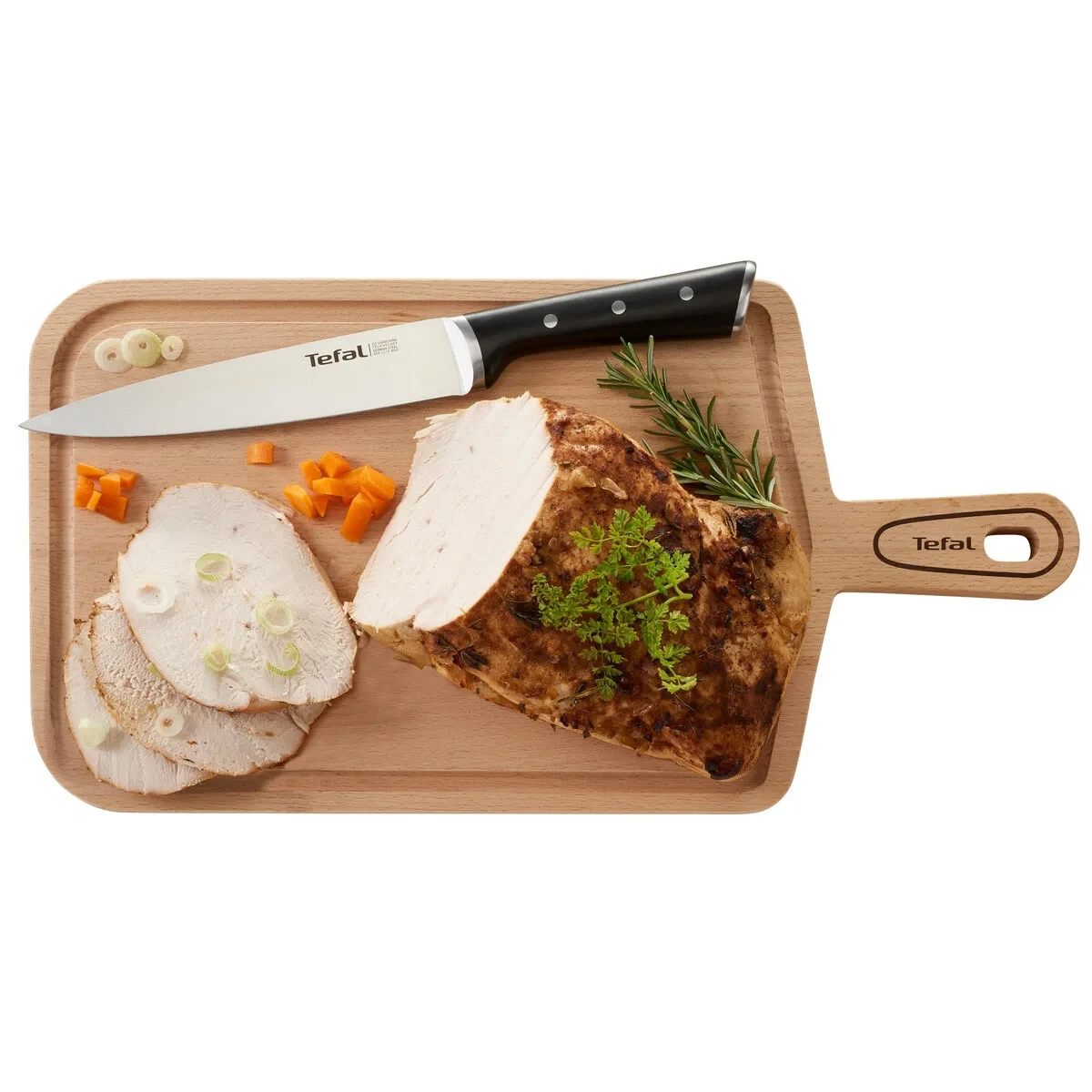 Cuchillo de Cocina Tefal K23207 Negro 7" Acero Inoxidable 20 cm