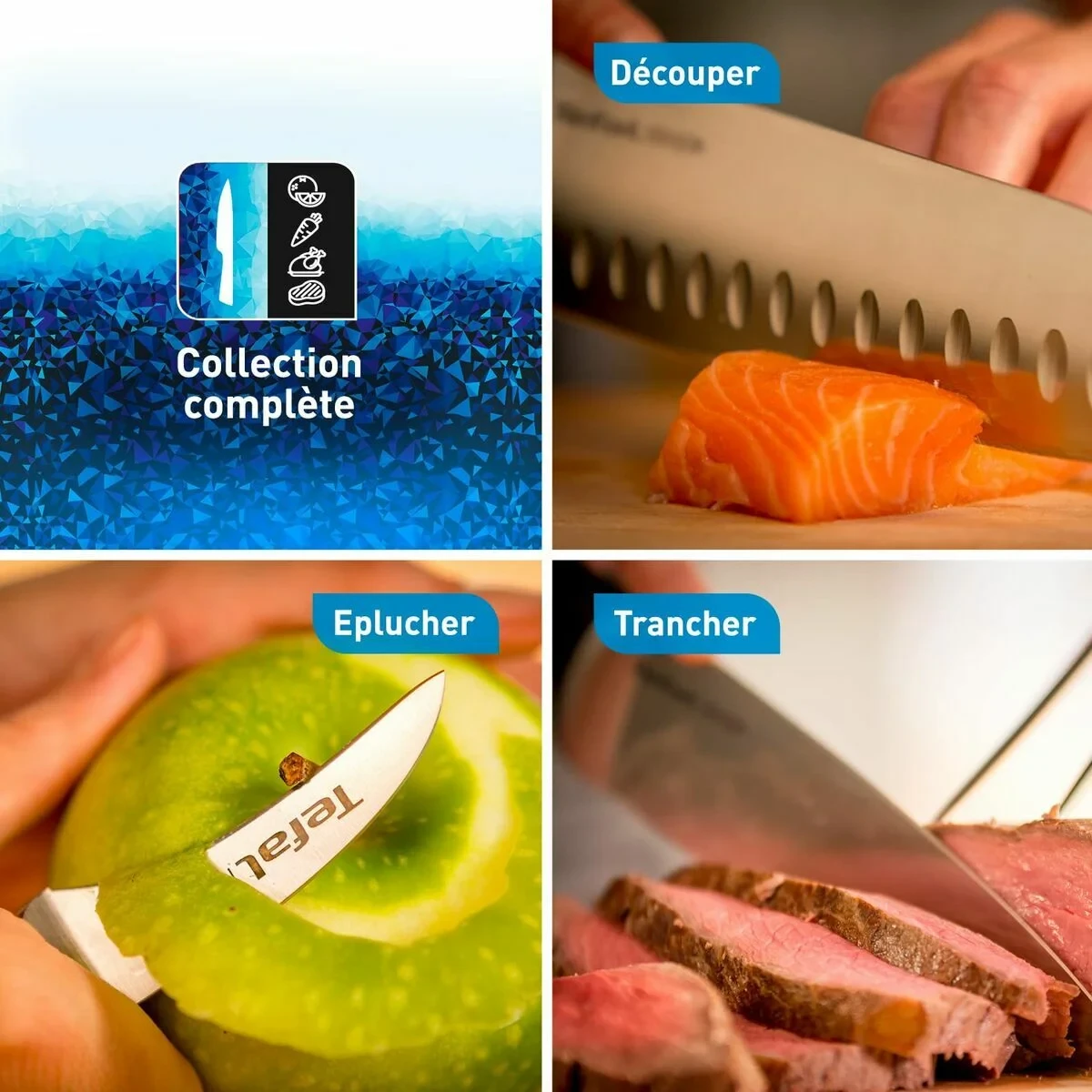 Cuchillo de Cocina Tefal K23207 Negro 7" Acero Inoxidable 20 cm