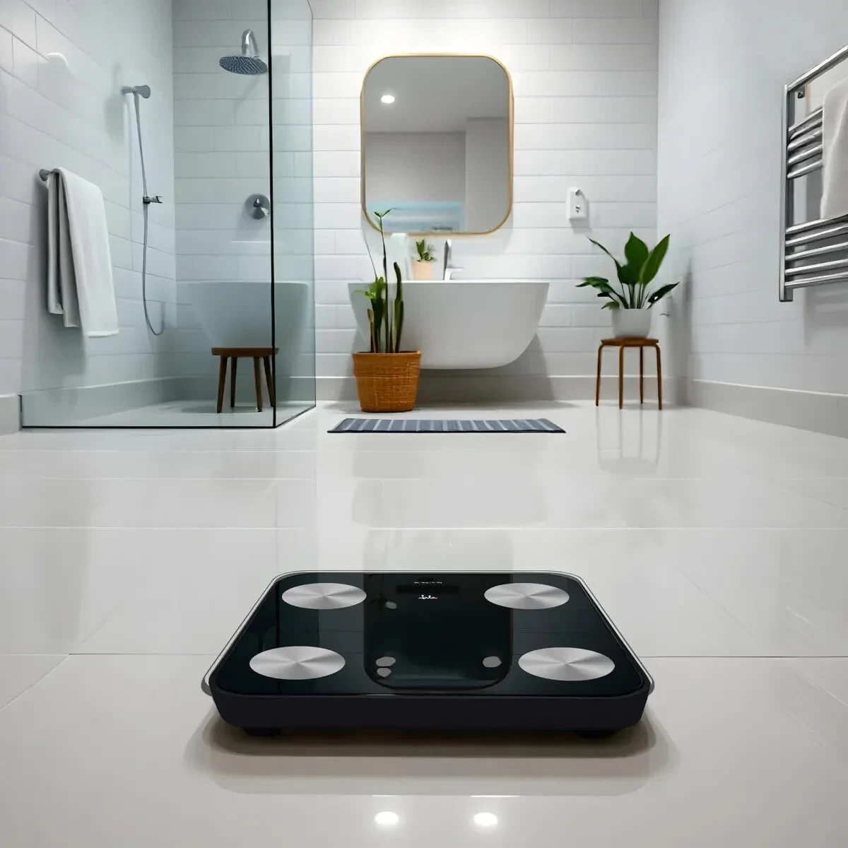 Báscula Digital de Baño JATA HBAS1155 Negro Vidrio Cristal Templado 180 kg