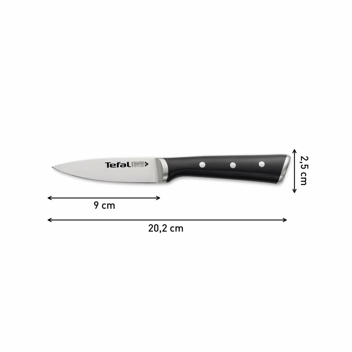 Cuchillo de Cocina Tefal K2320514 ICE FO Negro Acero Inoxidable 9 cm