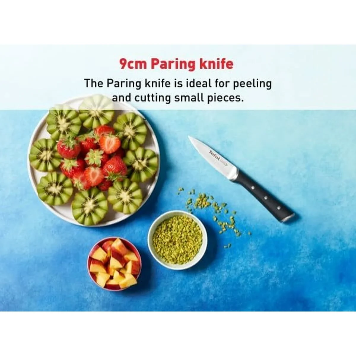 Cuchillo de Cocina Tefal K2320514 ICE FO Negro Acero Inoxidable 9 cm