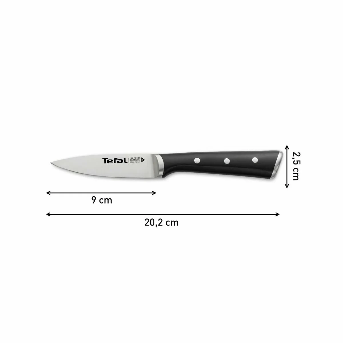 Cuchillo de Cocina Tefal K2320514 ICE FO Negro Acero Inoxidable 9 cm