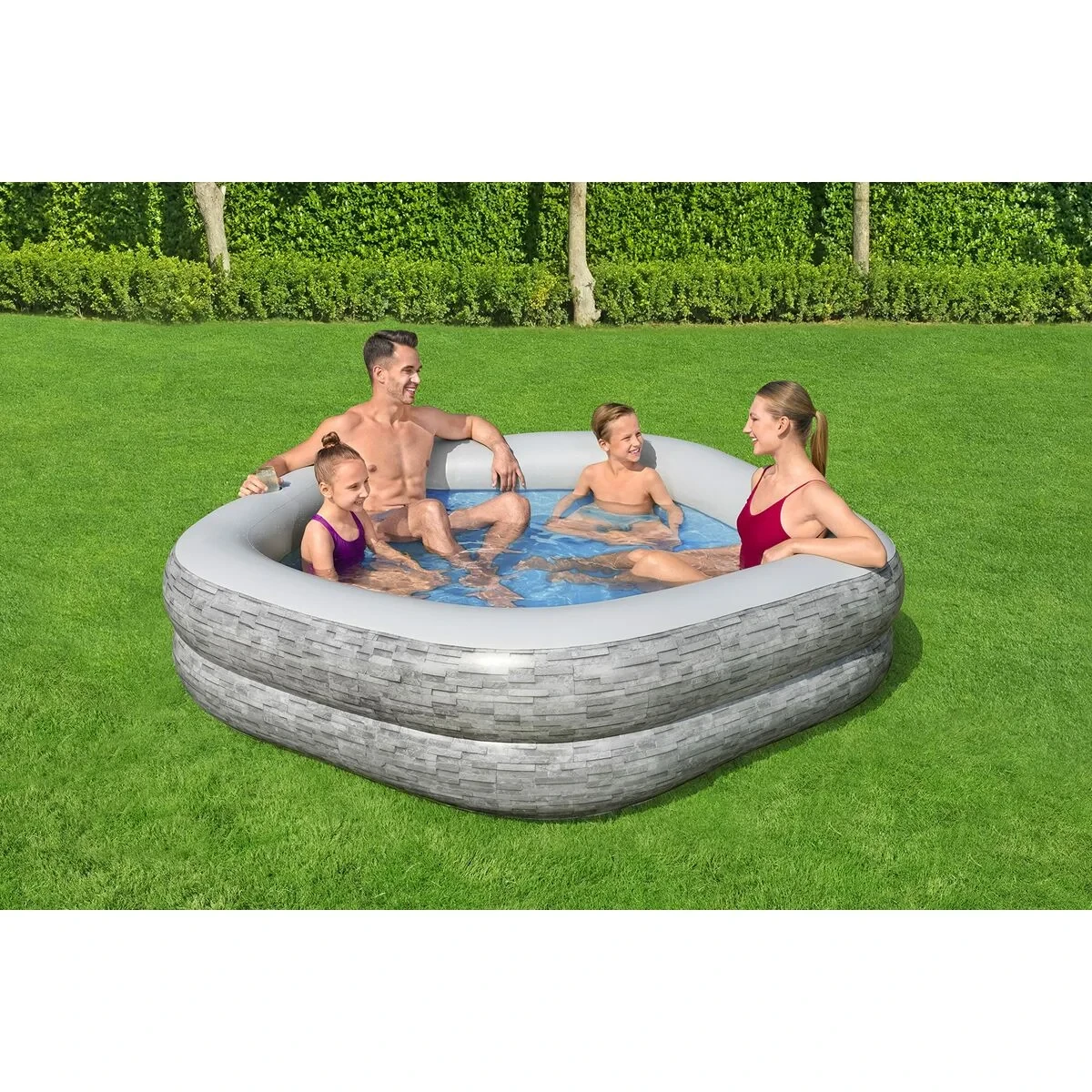 Bestway Piscina Hinchable Familiar 213x206x53 cm +6 Años Jardin 54423