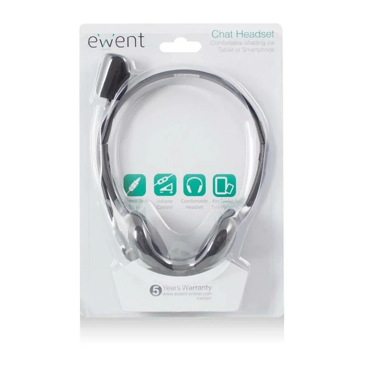 Auriculares con Micrófono Ewent EW3567 Negro (1 unidad)