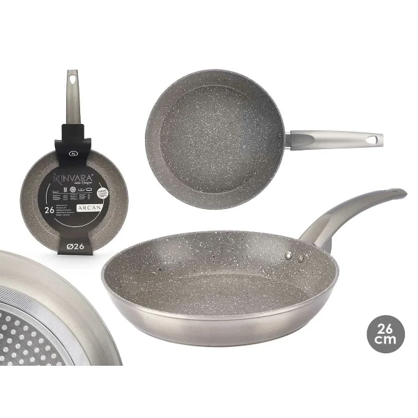 Sartén Antiadherente Kinvara Plateado Aluminio Inducción