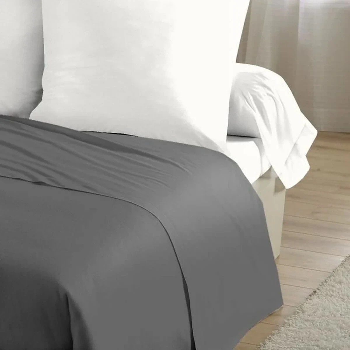 Juego de Sábanas HOME LINGE PASSION Flat sheet Gris Cama individual 180 x 290 cm