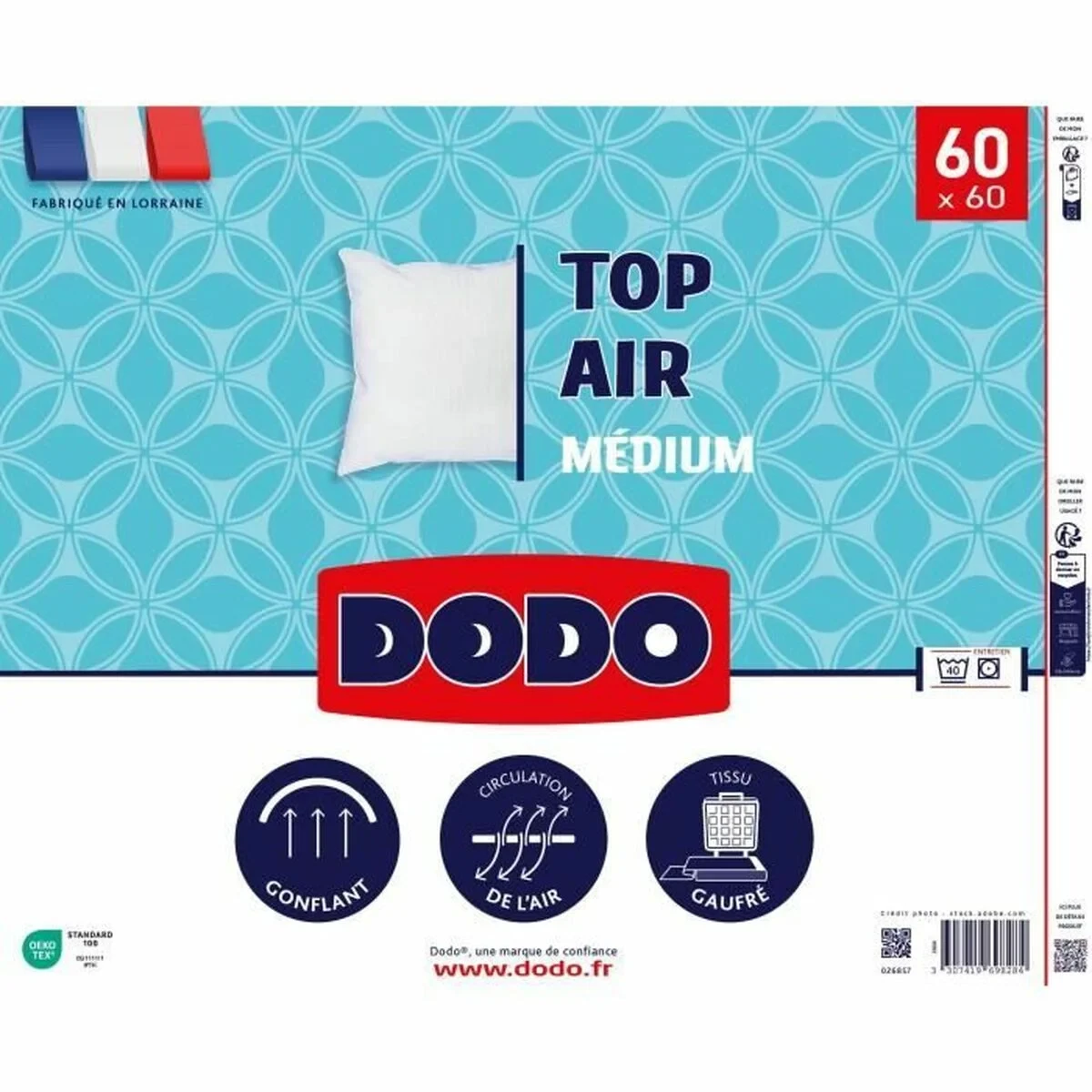 Almohada DODO MEDIUM TOP AIR Blanco 60 x 60 cm
