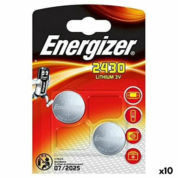Pilas de Botón de Litio Energizer 3 V CR2430 (10 Unidades)