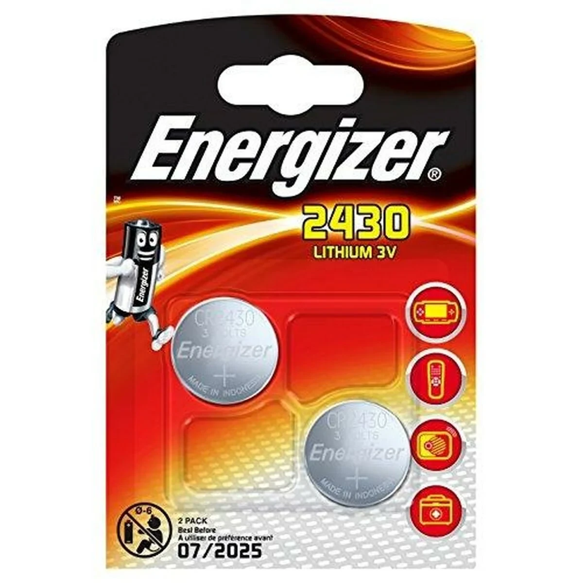 Pilas de Botón de Litio Energizer 3 V CR2430 (10 Unidades)