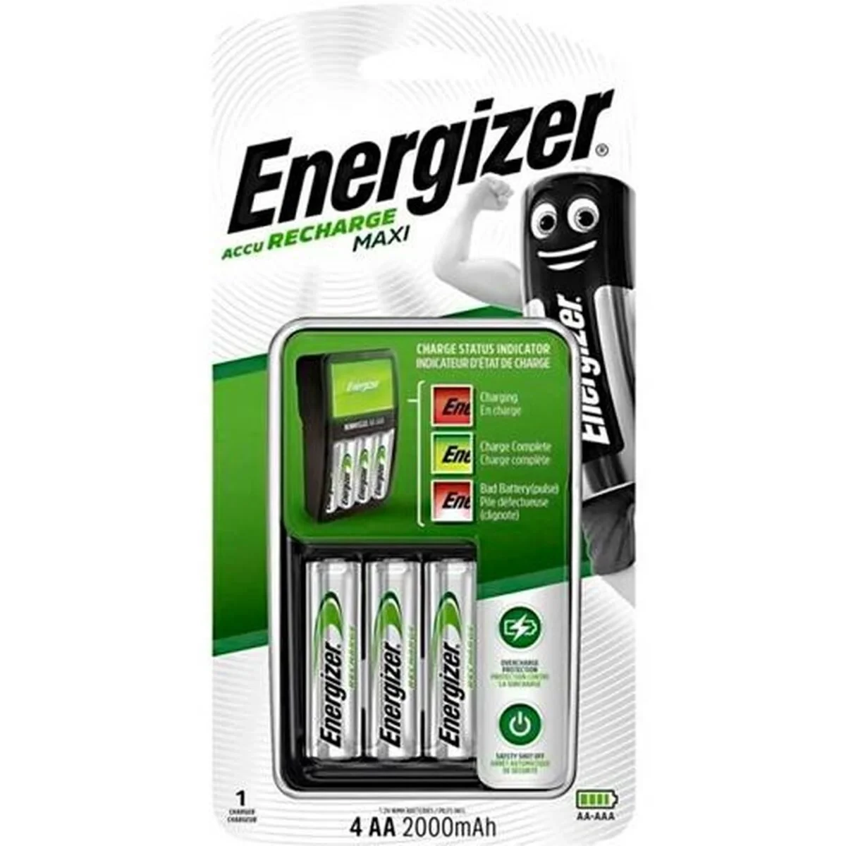 Cargador + Pilas Recargables Energizer (4 Unidades)