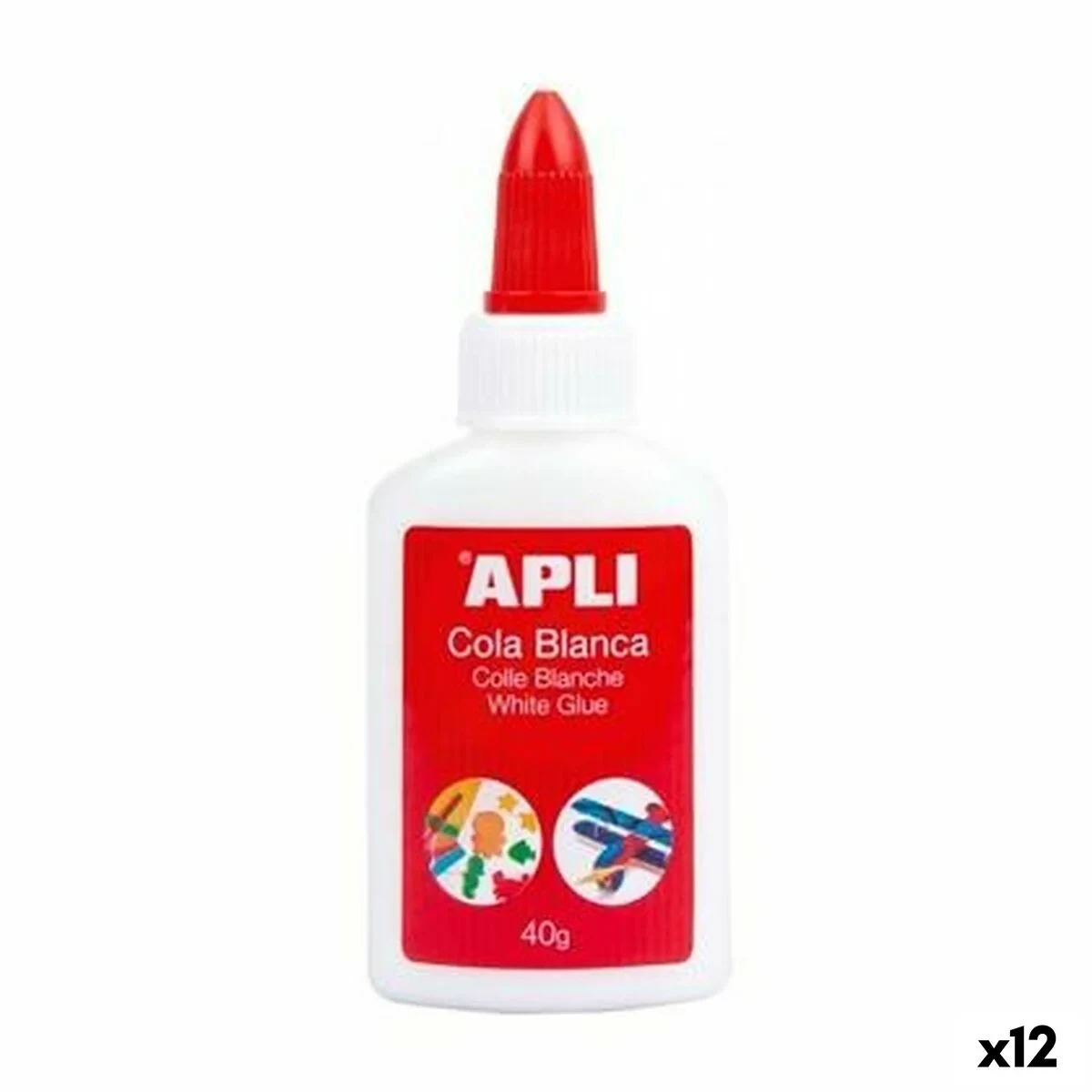 Cola blanca Apli 40 g (12 Unidades)