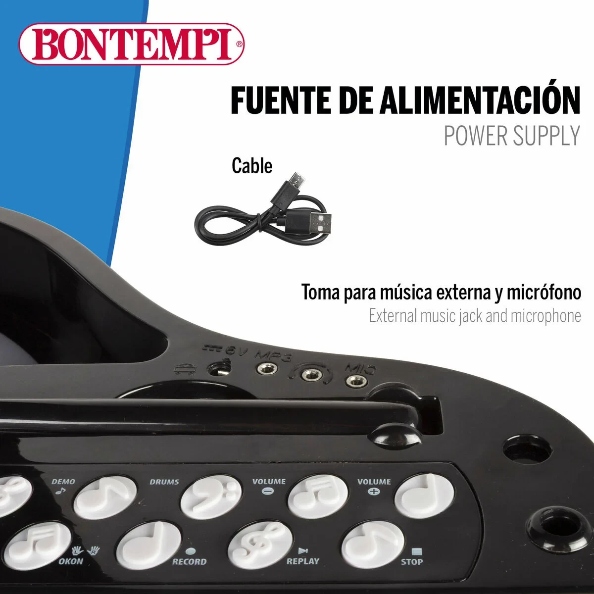 Piano Educativo Aprendizaje Bontempi 40 x 62 x 33 cm (2 Unidades)