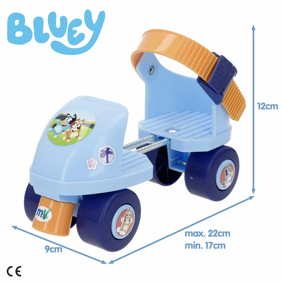 Patines Bluey 32-36 Azul (2 Unidades)