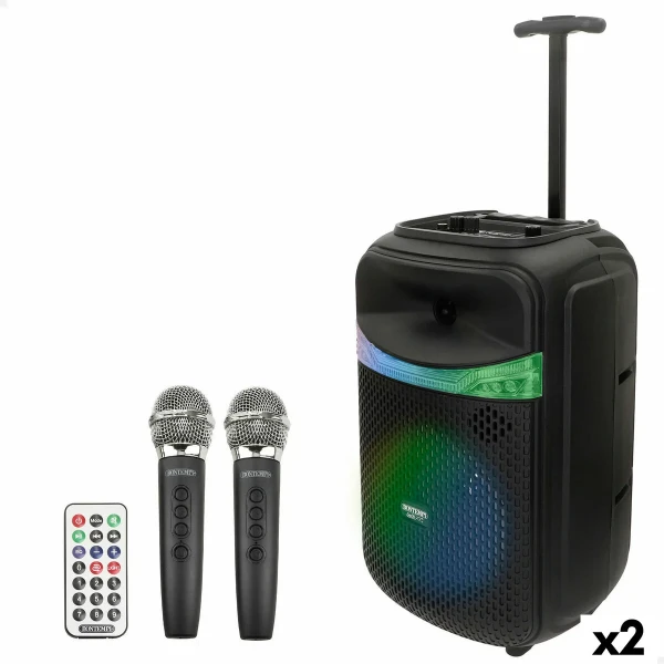 Altavoz con Micrófono Karaoke Bontempi Plástico 27 x 40 x 25 cm (2 Unidades)