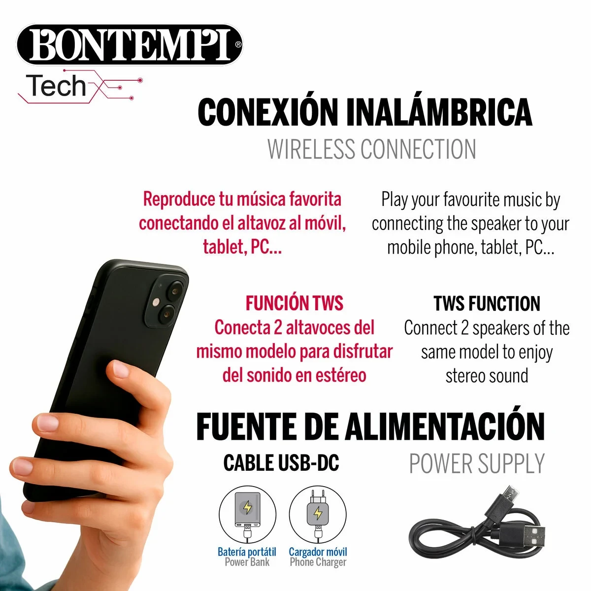 Altavoz con Micrófono Karaoke Bontempi Plástico 27 x 40 x 25 cm (2 Unidades)