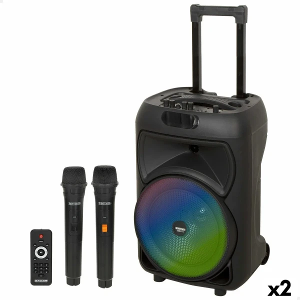 Altavoz con Micrófono Karaoke Bontempi Plástico 34 x 50 x 29 cm (2 Unidades)