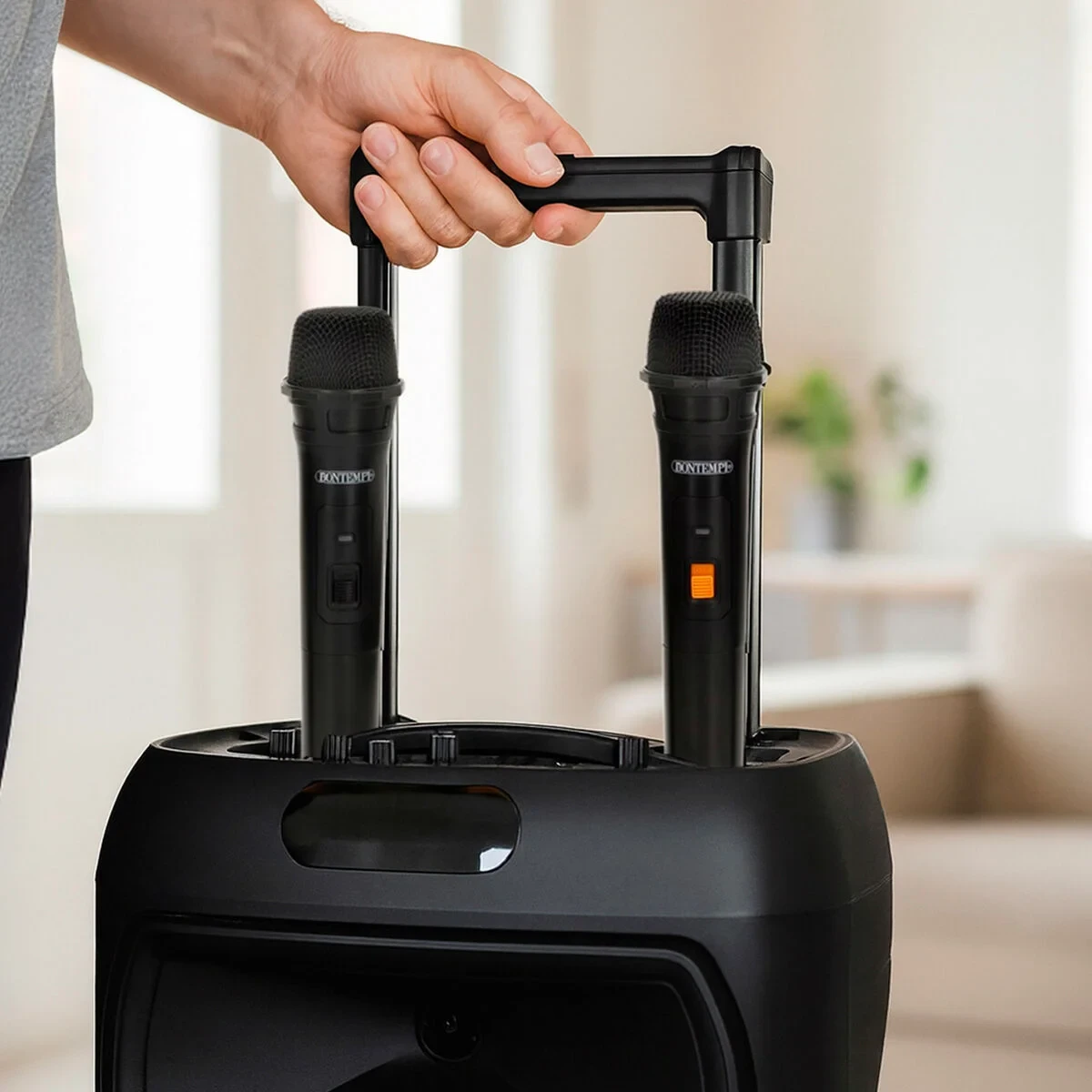 Altavoz con Micrófono Karaoke Bontempi Plástico 34 x 50 x 29 cm (2 Unidades)