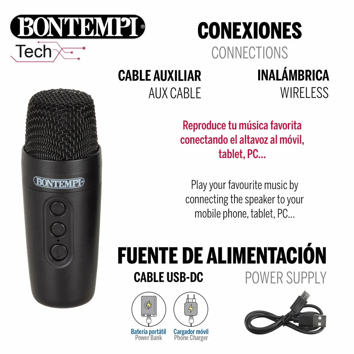 Altavoz con Micrófono Karaoke Bontempi