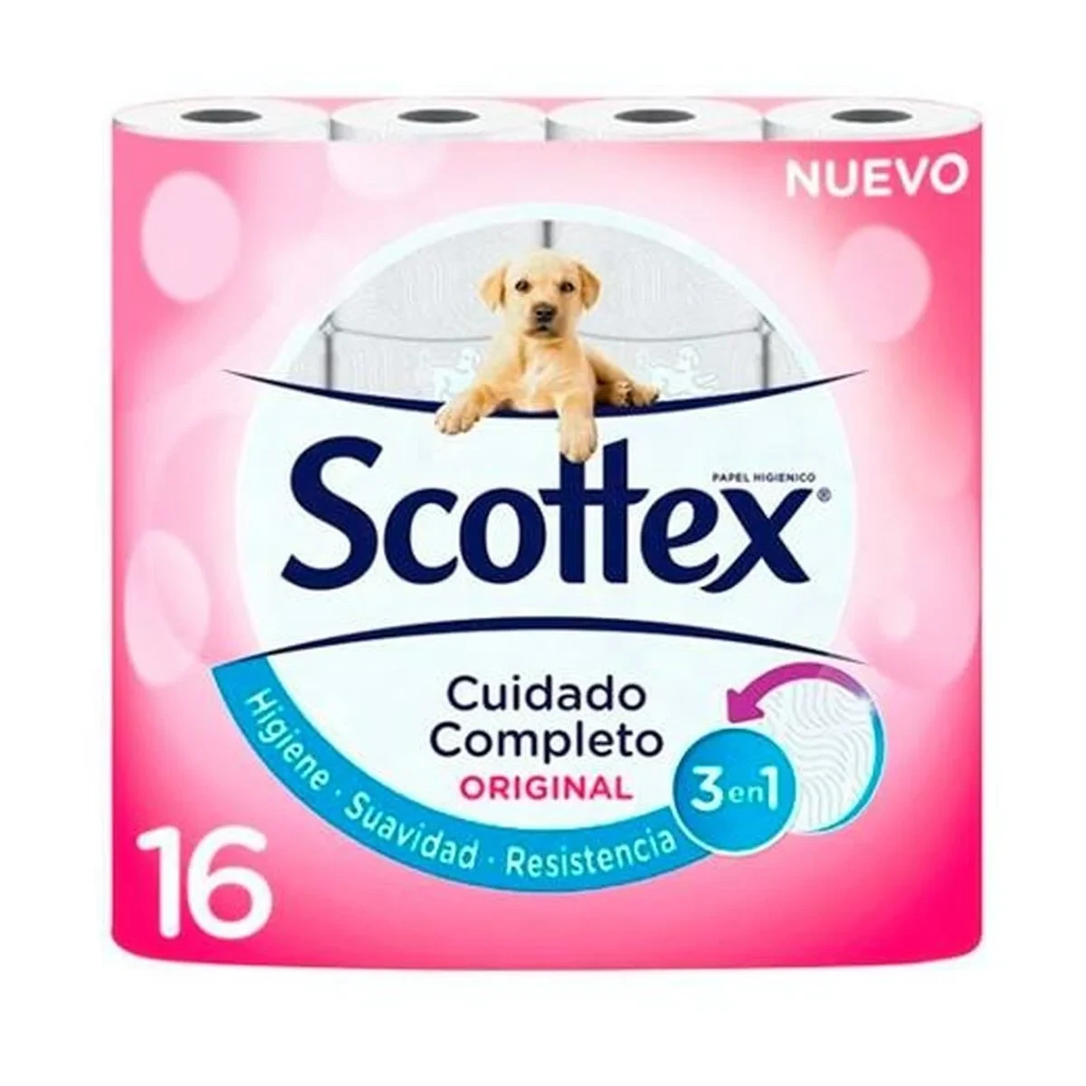 Papel Higiénico Scottex Original Blanco 16 Piezas (6 Unidades)