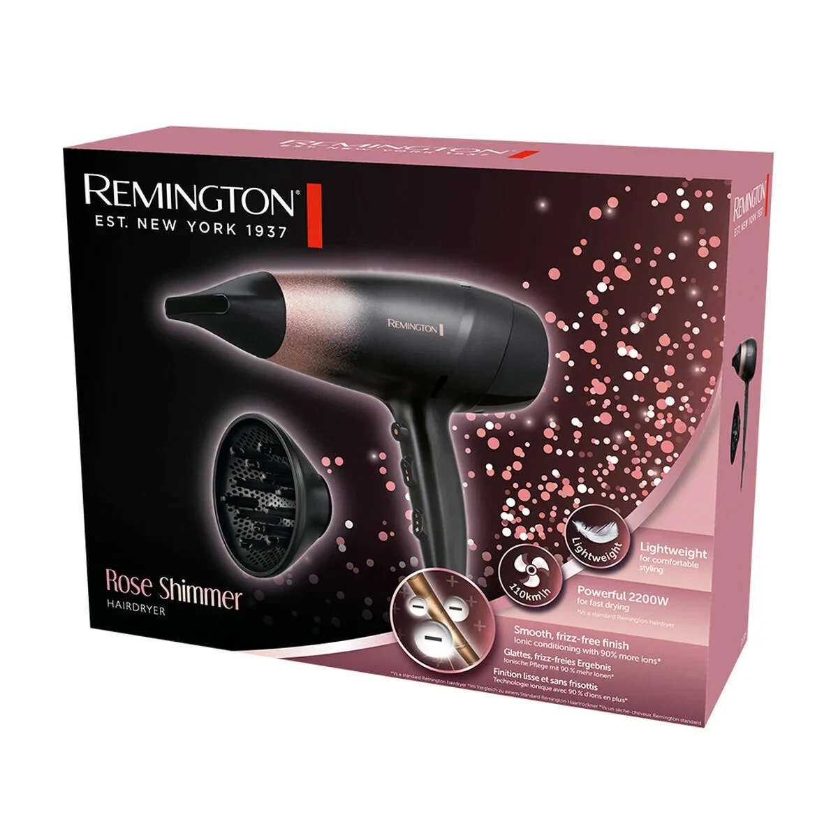 Secador de Pelo Remington D5305 Negro Rosa 2200 W