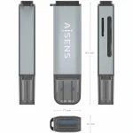 Lector de Tarjetas Aisens ASCR-2A09-GR Gris