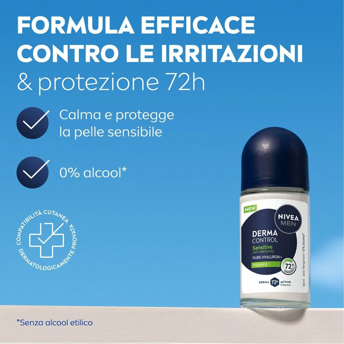 Desodorante Roll-On Nivea DERMA CONTROL SENSITIVE 50 ml