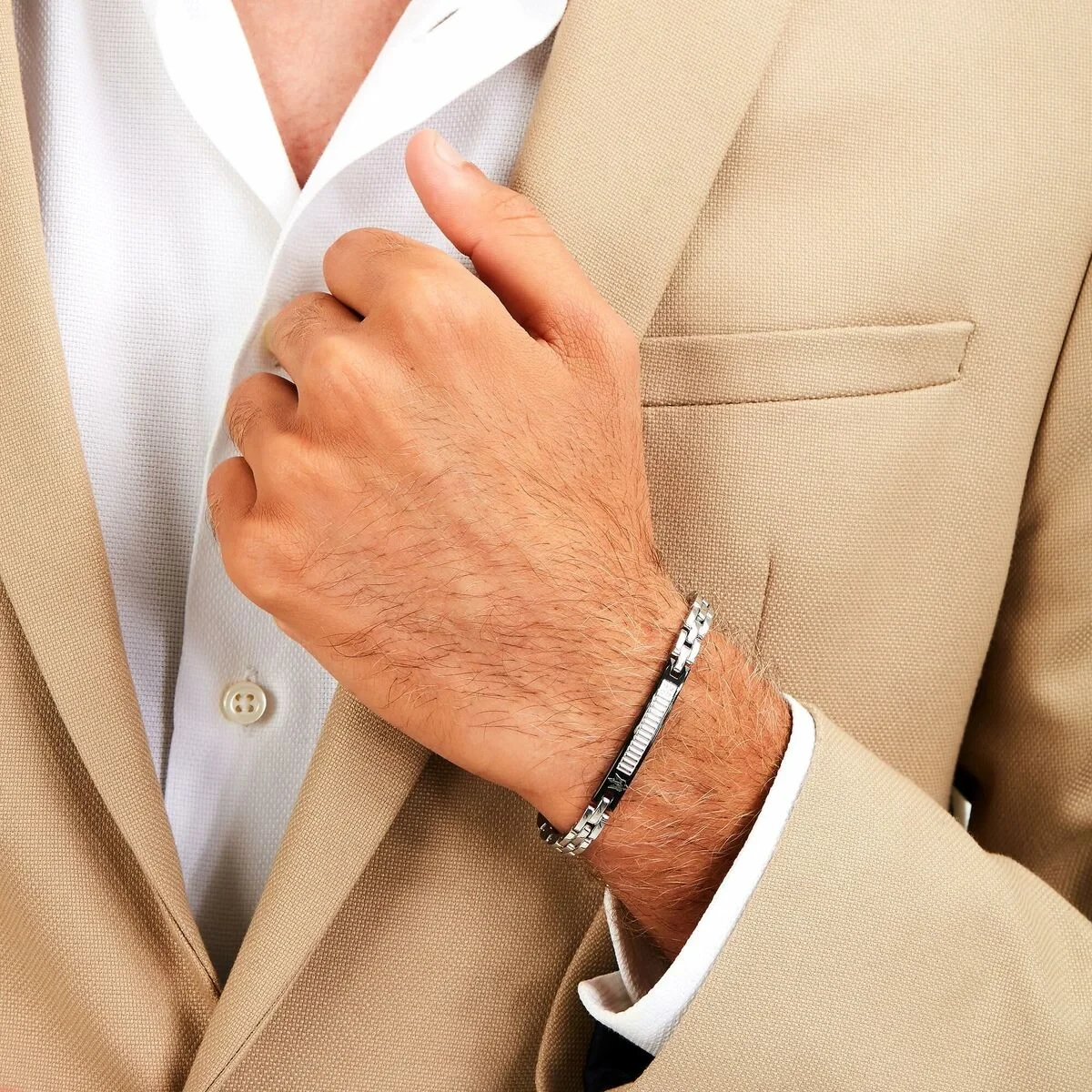 Pulsera Hombre Maserati Acero Inoxidable 21,5 cm Plateado