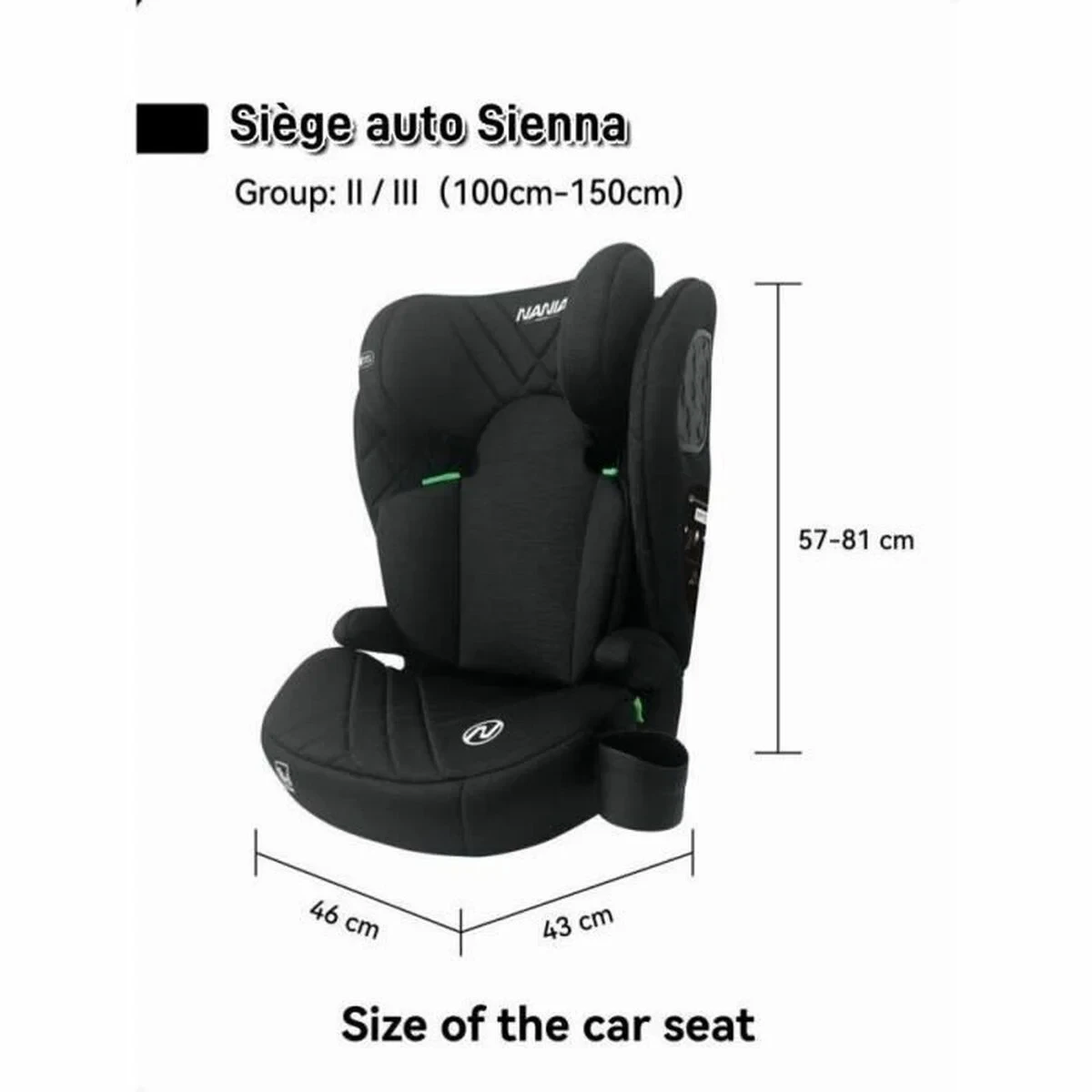 Silla para el Coche Nania Negro ECE R129/04