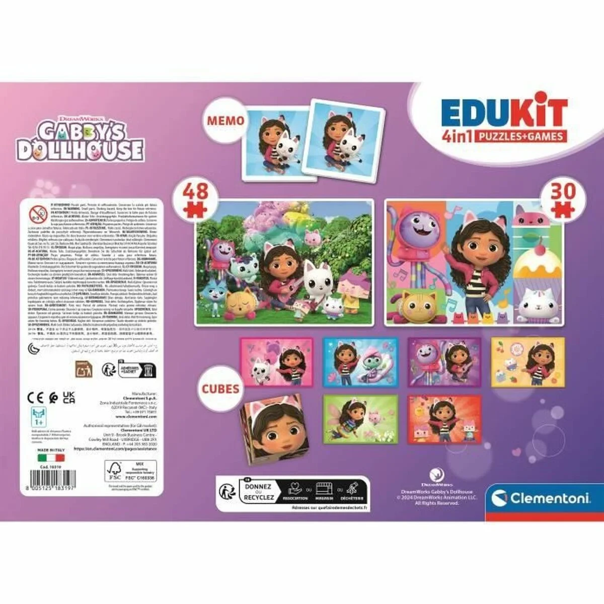 Juguete Interactivo para Bebés Clementoni Edukit 4 en 1 Gabby y la casa mágica