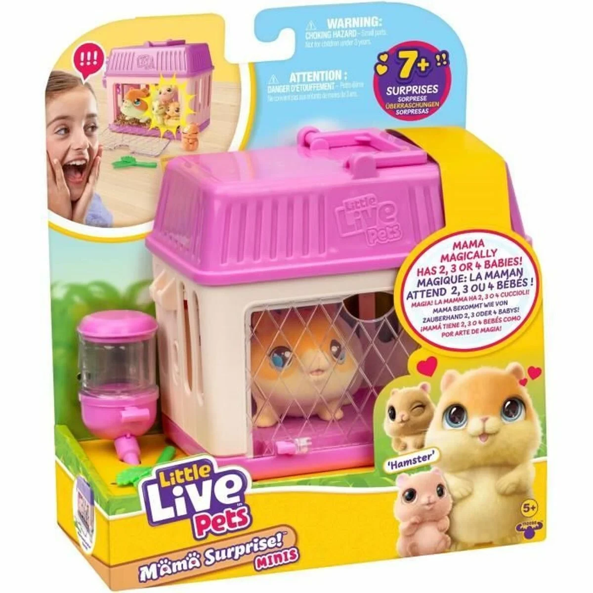 Peluche Little Live Pets Mama Surprise Hamsters Naranja Orange Felpa Hámster