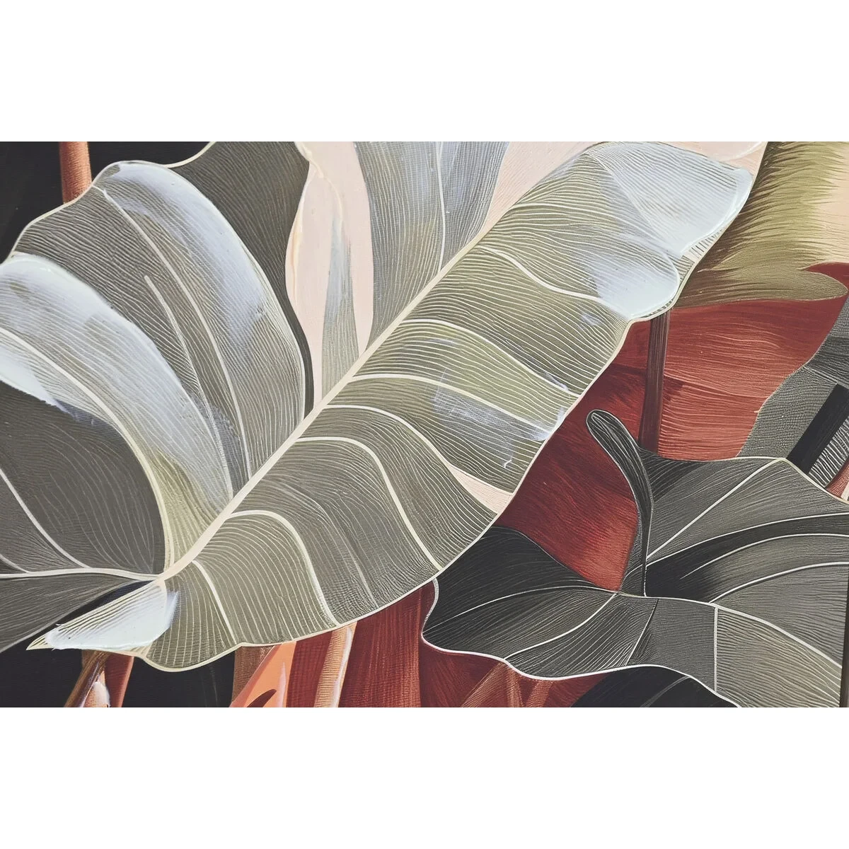 Lienzo Home ESPRIT Amarillo Verde Terracota Palmeras Tropical (2 Unidades)