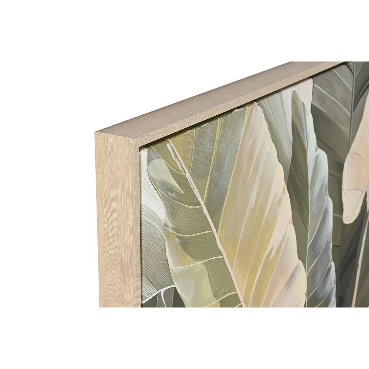 Lienzo Home ESPRIT Amarillo Verde Terracota Palmeras Tropical (2 Unidades)