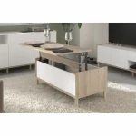 Mesa de Centro Elevable Parisot Blanco 100 x 50 x 43,6 cm