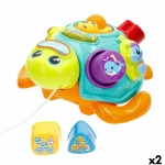 Juguete de arrastre Winfun 23 x 12 x 23 cm Tortuga Multicolor (2 Unidades)