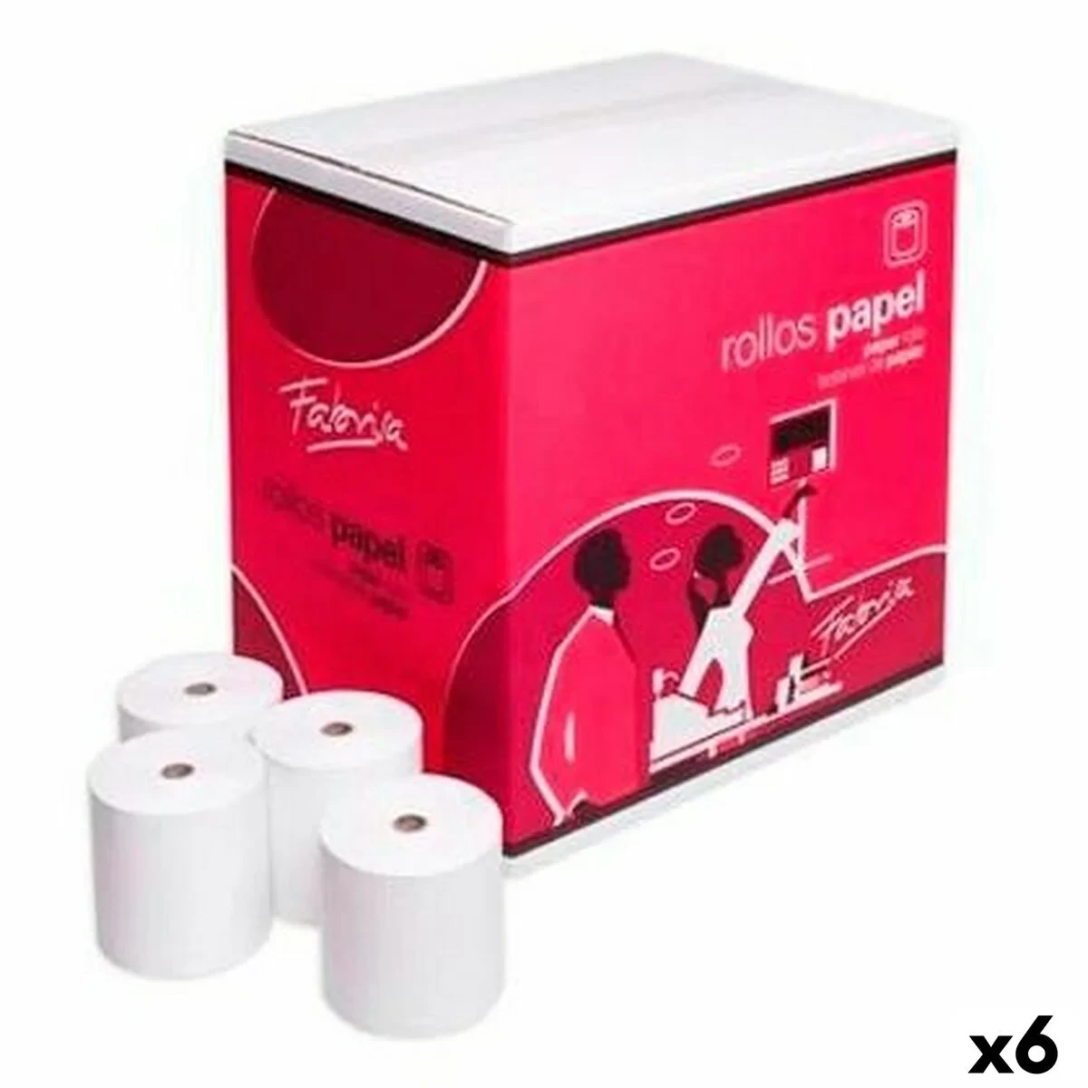 Rollo Papel Térmico Fabrisa Blanco 8 Piezas (6 Unidades)