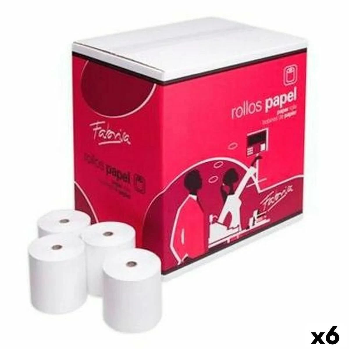Rollo Papel Térmico Fabrisa Blanco 8 Piezas (6 Unidades)