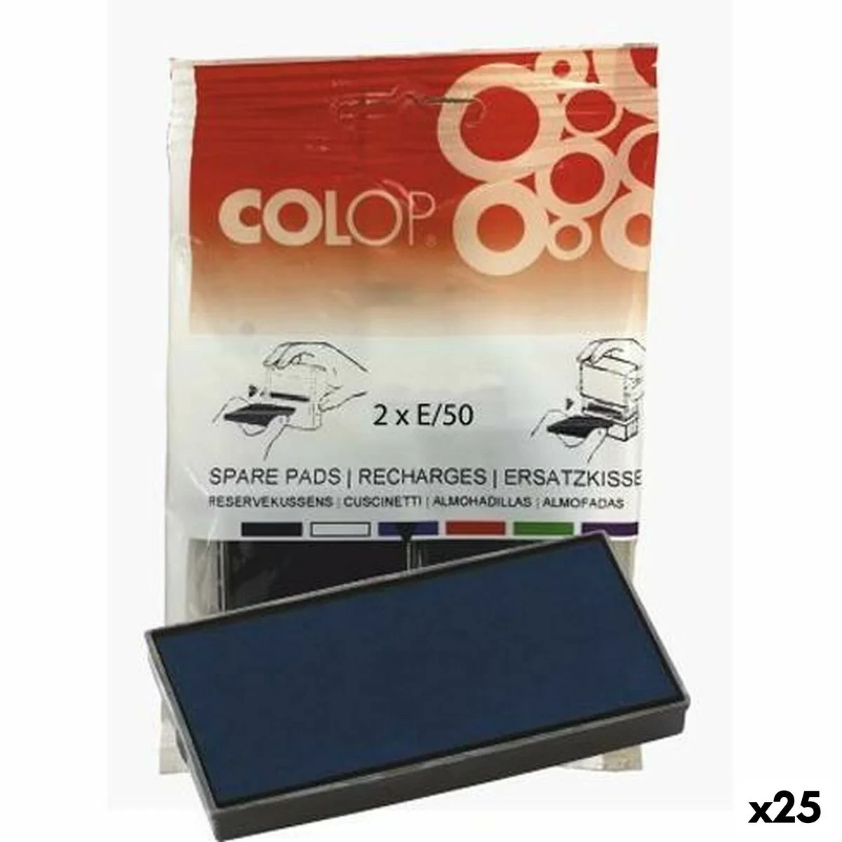 Almohadilla Colop E/50 Azul 2 Piezas (25 Unidades)