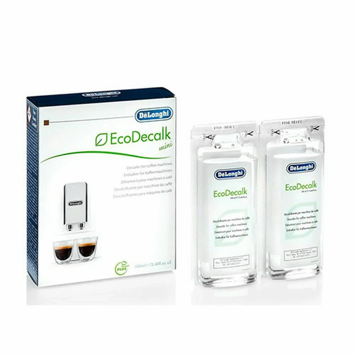 Descalcificador DeLonghi EcoDecalk 2x100ml 2 x 100 ml Descalcificador para Cafeteras