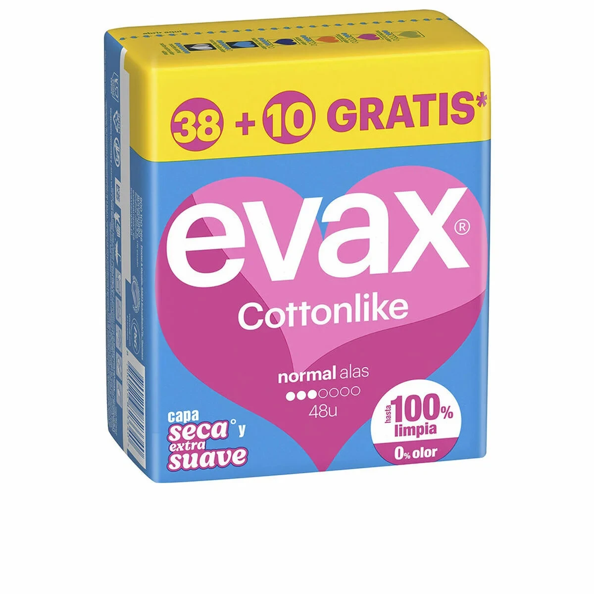Compresas Normales con Alas Evax COTTONLIKE 48 Unidades