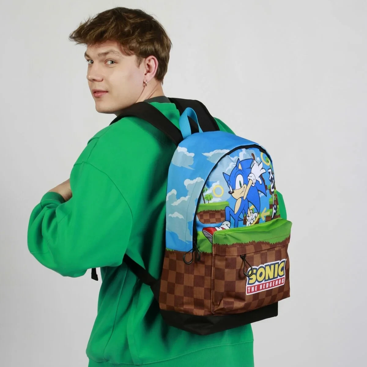 Mochila Escolar Sonic Greenhill Multicolor 31 x 18 x 44 cm