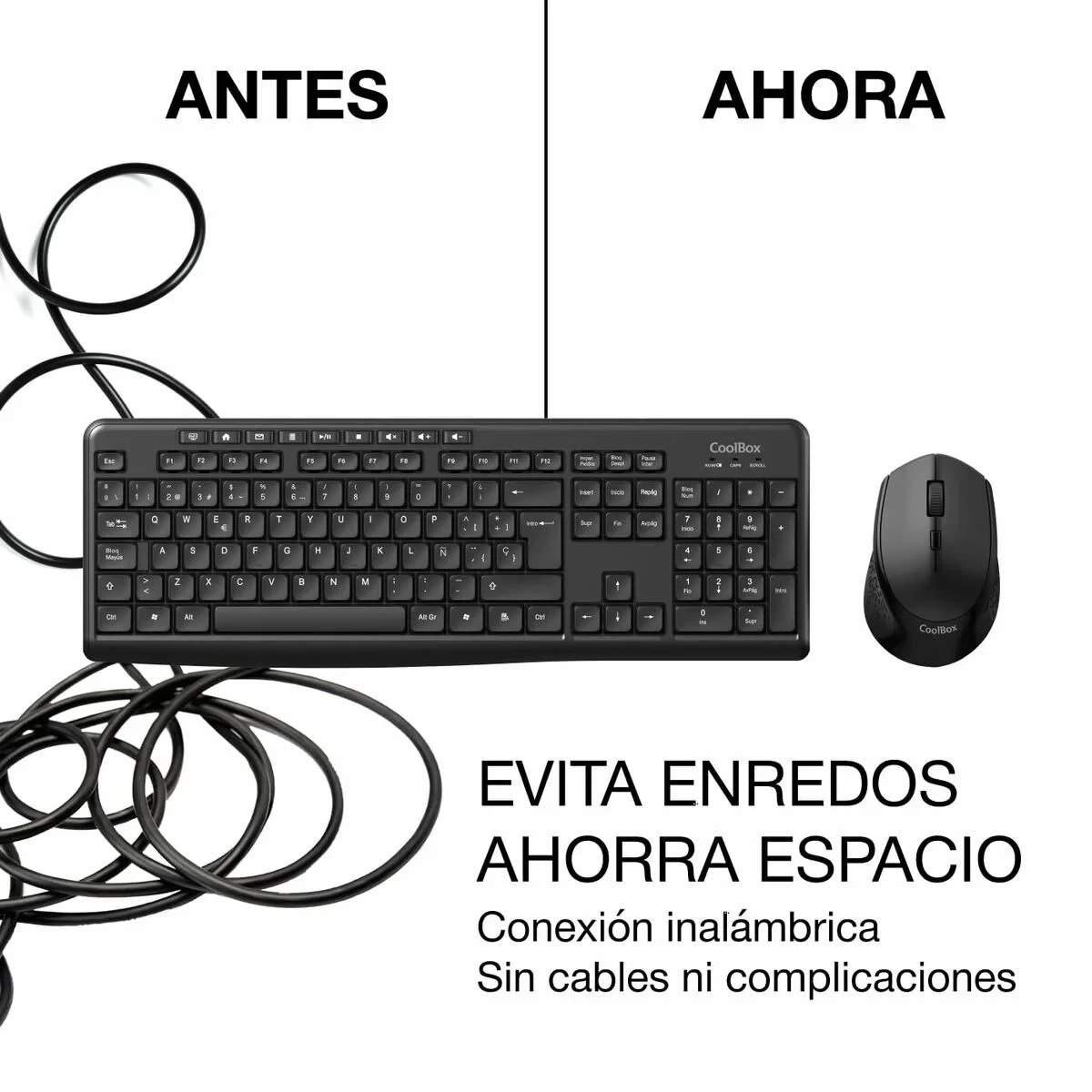 Teclado y Ratón CoolBox COO-KTR-03W