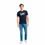Camiseta de Manga Corta Hombre Lee Wobbly Logo Tee Azul marino