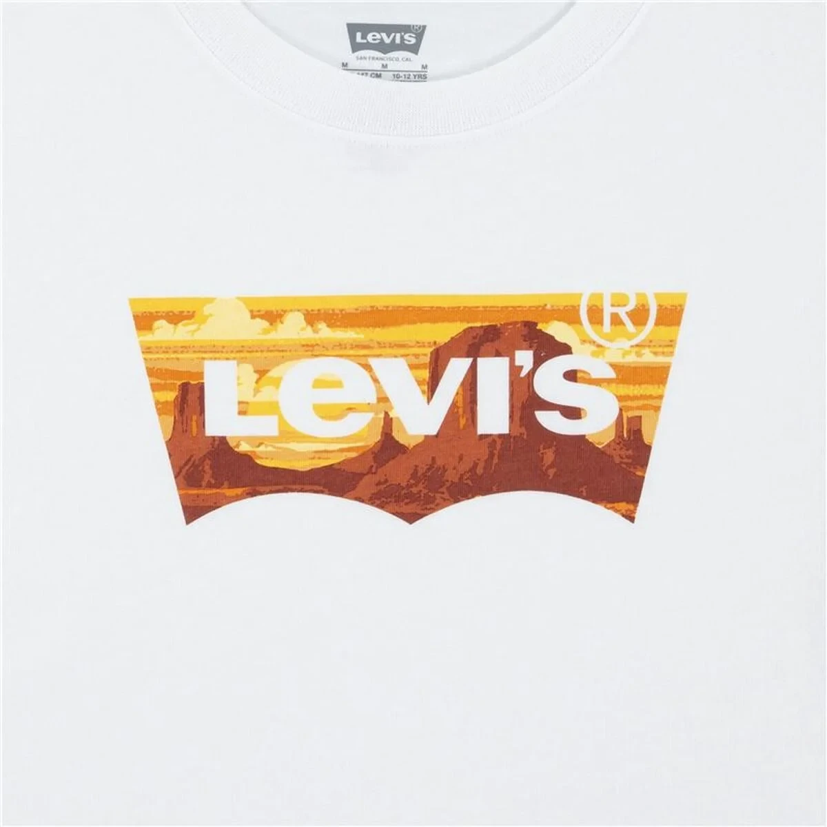 Camiseta de Manga Corta Infantil Levi's Lvb Golden Glow Batwing Blanco