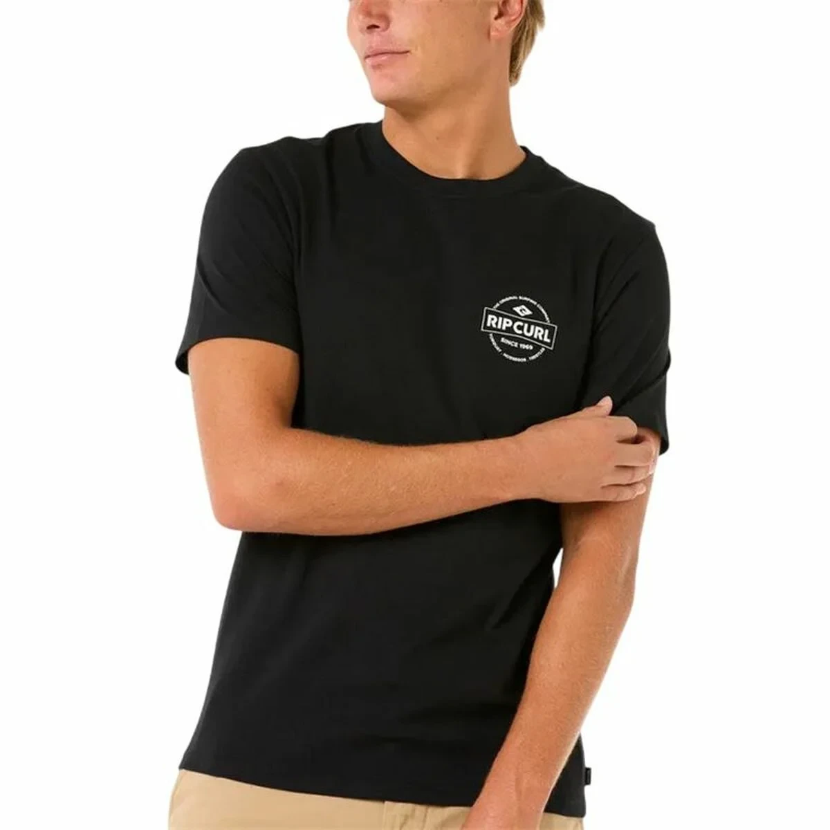 Camiseta de Manga Corta Hombre Rip Curl Staple Negro